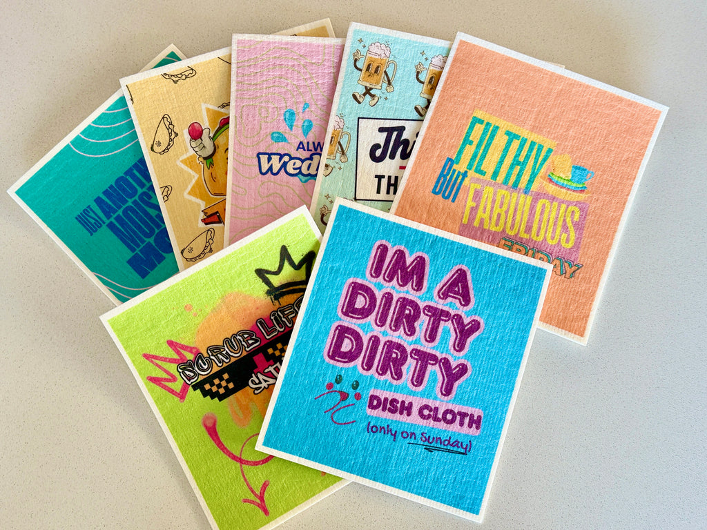 Cheeky Design Swedish Dish Cloth. Daily edition 7pk
