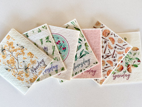 Australian Native Design Swedish Dish Cloth. Daily Edition 7pk